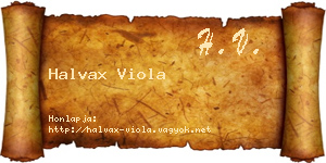 Halvax Viola névjegykártya